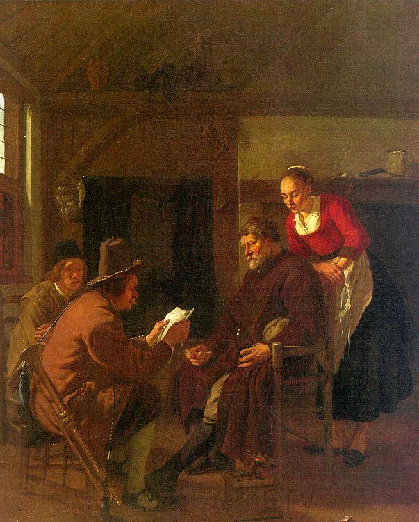 Ludolf de Jongh Messenger Reading to a Group in a Tavern Spain oil painting art